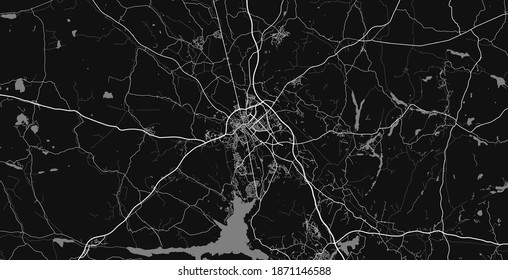 Urban city map of Uppsala. Vector illustration, Uppsala map grayscale art poster. Street map image with roads, metropolitan city area view.