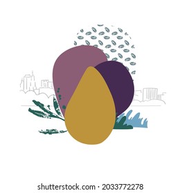 urban city nature vector abstract design isolated colorful poster 