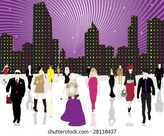 Urban city and people