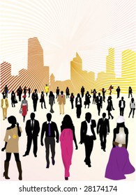 Urban city and people