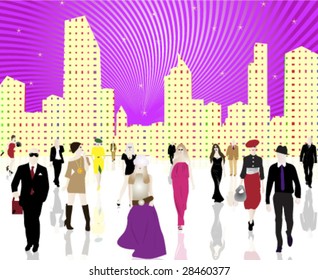 Urban city and people