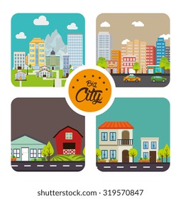 Urban city and real state design, vector illustration eps 10.
