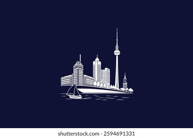 urban city skyline silhouette vector illustration