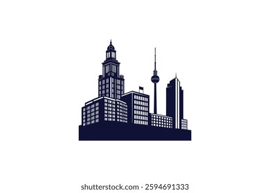 urban city skyline silhouette vector illustration