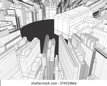 Urban City Of Skyscrapers Vector 323