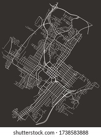 Urban city street map of Scranton, Pennsylvania, United States, with major and minor roads, highways, lanes, neighborhoods, poster design