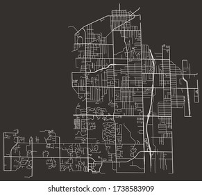 Urban city street map of Wyoming, Michigan, United States, with major and minor roads, highways, lanes, neighborhoods, poster design