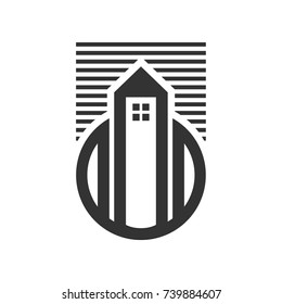 Urban City Tower House Skyline Icon