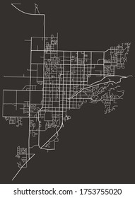 Urban city vector map of Logan, Utah, United States, downtown and suburbs, street transportation network