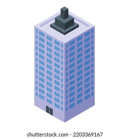 Urban cityscape icon. Isometric of urban cityscape vector icon for web design isolated on white background