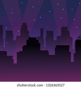 Urban cityscape at night