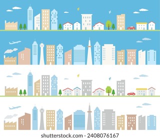 Urban cityscape set vector illustration