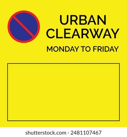 Urban clearway banner road sign vector