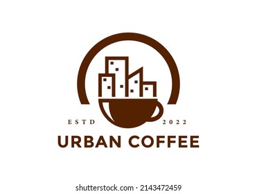 Urban coffee logo, suitable for cafes, coffee shops, and coffee brands.