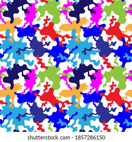 Urban colorful abstract pattern with hand drawn wave shapes. Seamless backdrop