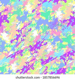 Urban colorful abstract pattern with hand drawn wave shapes. Seamless backdrop