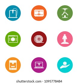 Urban construction icons set. Flat set of 9 urban construction vector icons for web isolated on white background