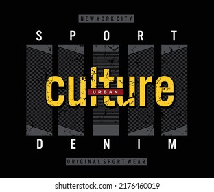 Urban culture illustration vector print with newyork city, sport denim, original soort wear graphic tee t shirt design with line effect texture and etc.,