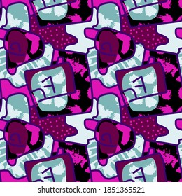 Urban cute hand drawn abstract pattern. Seamless backdrop