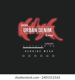 Urban Denim New york Typography superior clothing t shirt design