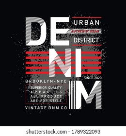 Urban denim slogan design for t-shirt, vector illustrations