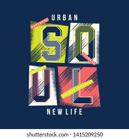 urban denim slogan graphic design t shirt for ready print