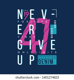 urban denim with slogan graphic vector typography text frame for t shirt print