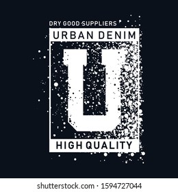 urban denim typography for t shirt and other uses