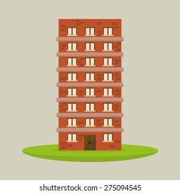 Urban design over beige background, vector illustration.