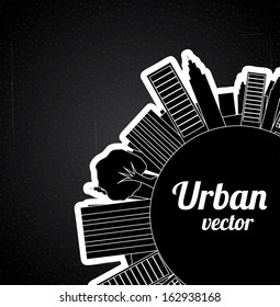 urban  design over black background vector illustration