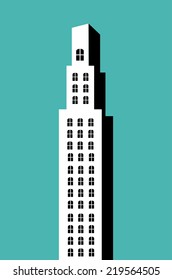 Urban design over blue background, vector illustration