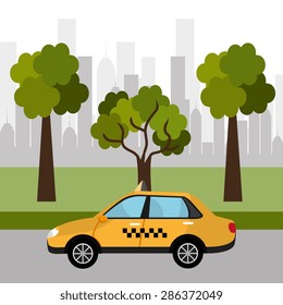 Urban design over cityscape background, vector illustration.