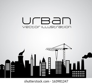urban design over gray background vector illustration
