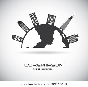 Urban design over gray background, vector illustration,
