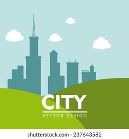 Urban design over sky background,  vector illustration.