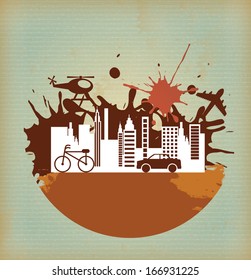 urban design over vintage background vector illustration 