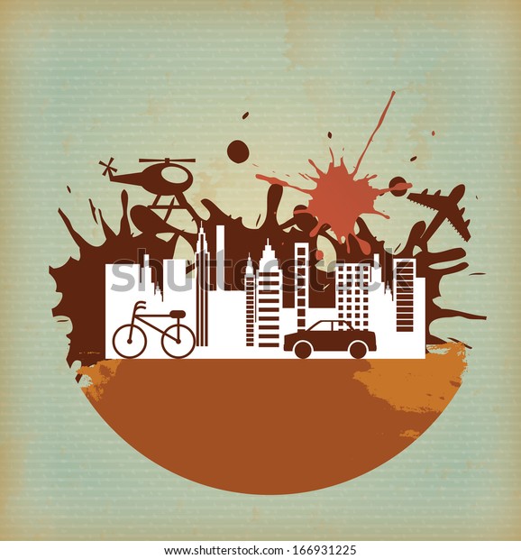 urban\
design over vintage background vector illustration\
