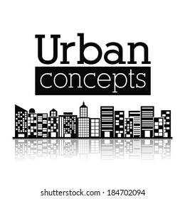 Urban design over white background, vector illustration