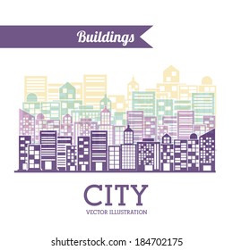 Urban design over white background, vector illustration