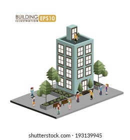 Urban design over white background, vector illustration