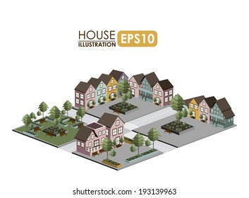 Urban design over white background, vector illustration