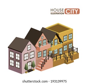 Urban design over white background, vector illustration