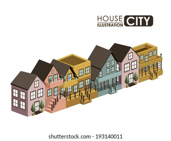 Urban design over white background, vector illustration