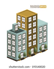 Urban design over white background, vector illustration
