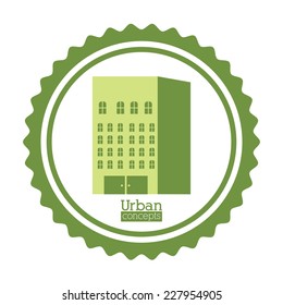 Urban design over white background, vector illustration