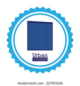 Urban design over white background, vector illustration