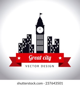 Urban design over white background,  vector illustration.