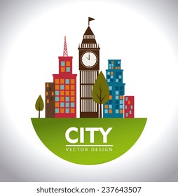 Urban design over white background, vector illustration.
