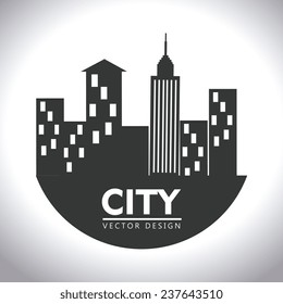 Urban design over white background, vector illustration.
