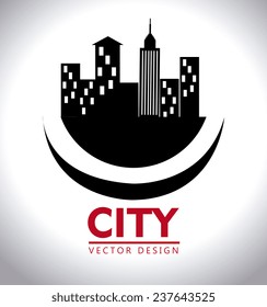 Urban design over white background, vector illustration.